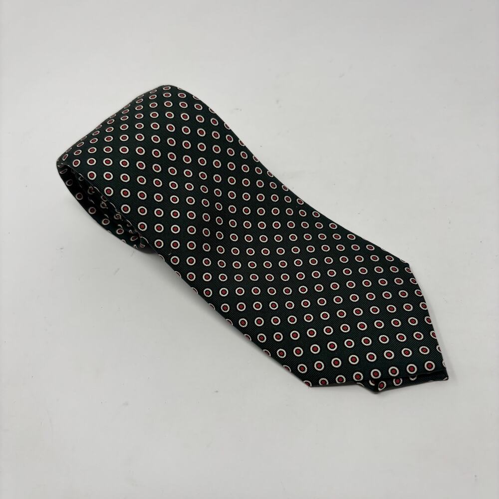 Polo Ralph Lauren Green Red Spot Pattern 58"x3" Silk Tie